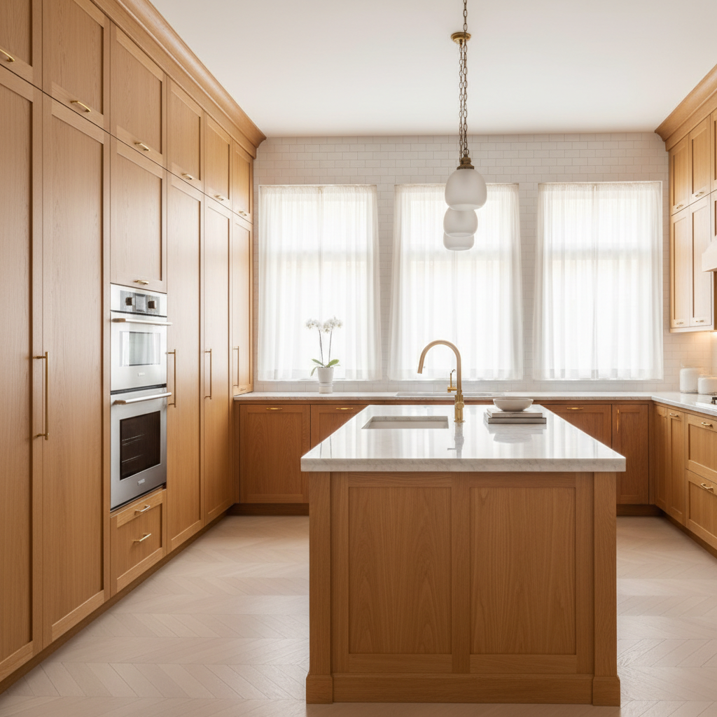 Premium kitchen with integrated Bosch-style appliances
